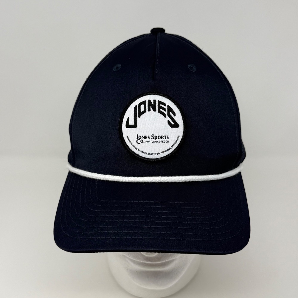 Jones Sports Co Mens Navy Blue Rope Performance Golf Hat Snapback Perforated Cap